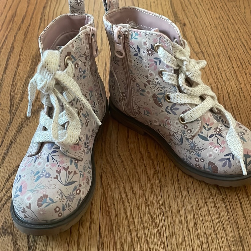 Floral Ankle Boots Toddler Size 10